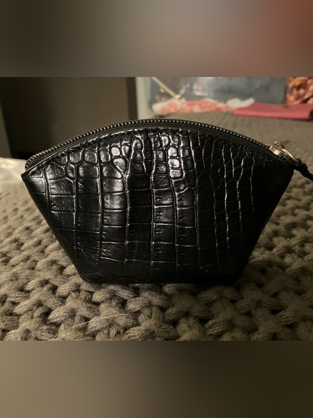 Talbot’s mini croc leather keychain coin purse
